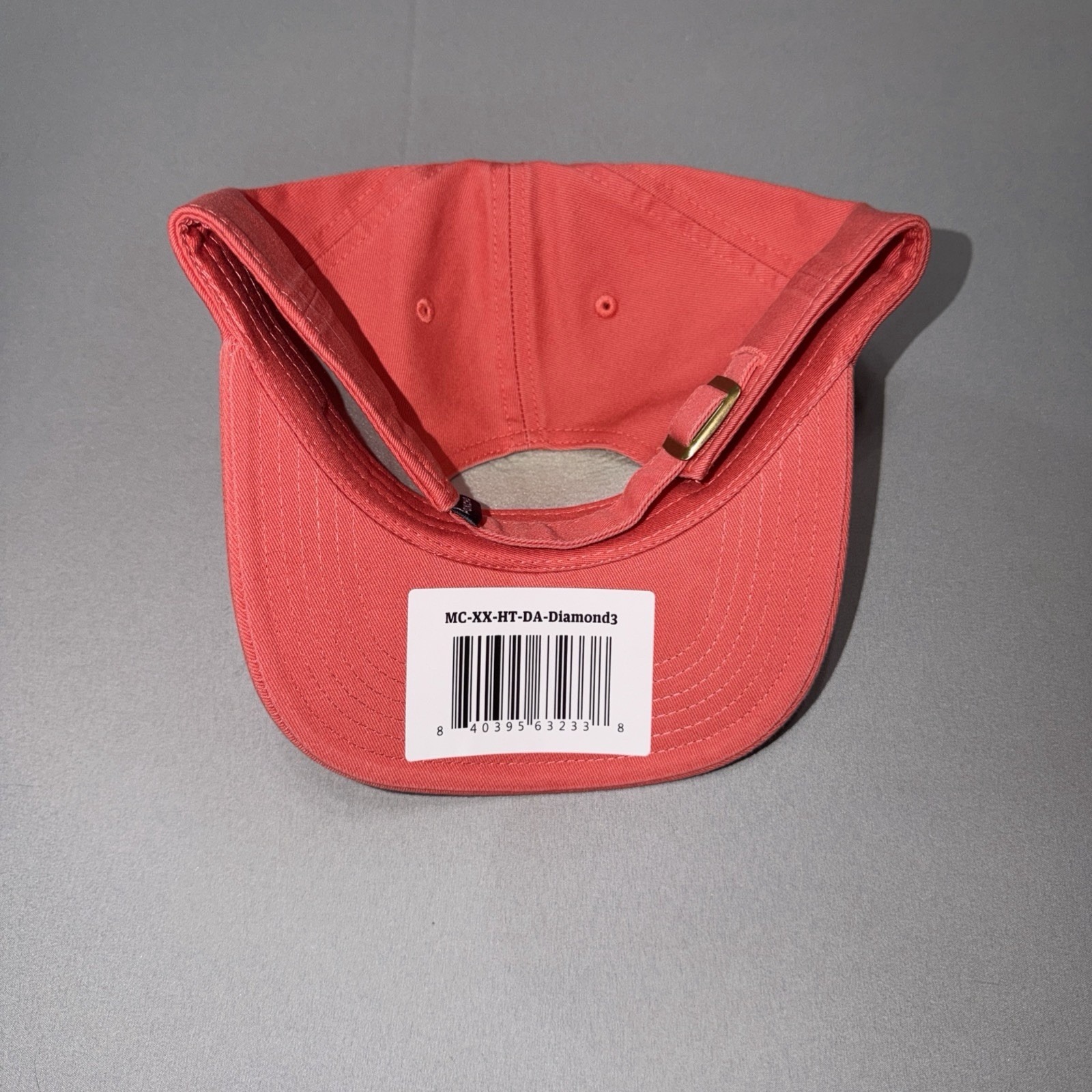 Poncho Outdoors Salmon Diamond Patch Hat Cap Adjustable Nwt 100% Cotton — image 2 of 4